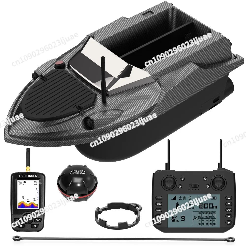 V080 High Speed 12V Powerful Carp Fishing RC Bait Boat 3KG Loading GPS Bait Boat With Sonar Fish Finder Set