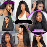 40" Kinky Straight Hair Bundles Deal Virgin Human Hair Weave Bundles 1/3/4 PCS Brazilian Yaki Natural Hair Extensions Thick End