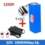 48V 100ah 13s5p Lithium Battery Pack 48v 100000mAh 250W-2000W Citycoco Motorized Scooter Batteries Built in 50A BMS