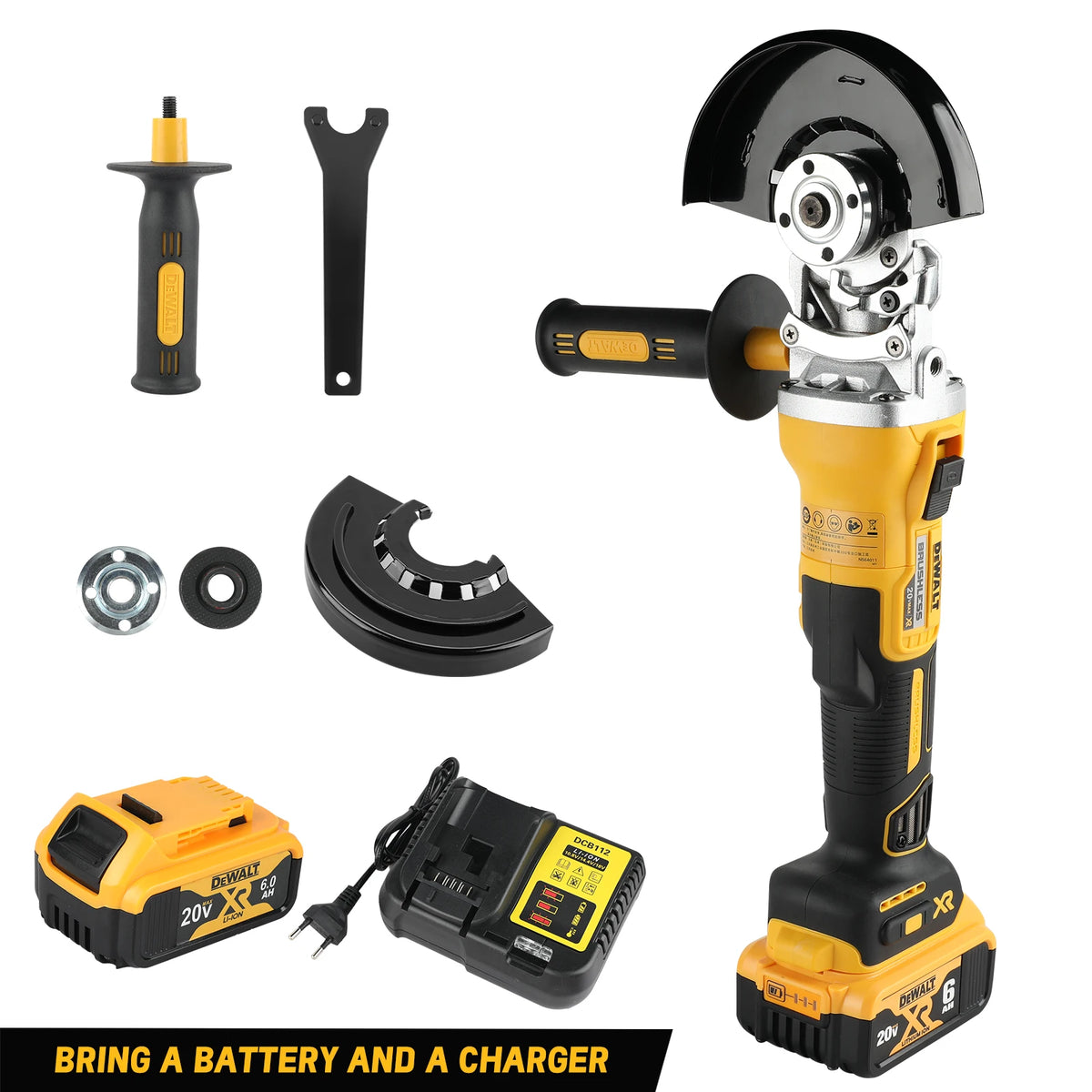 2026 New! DEWALT DCG405FN 125mm Flat Head Angle Grinder - Bare Machine, 18V Lithium - Powered Brushless Tool for Precise Cutting