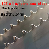 4430 3900 3650 4400 Customizable Width 32 34mm  Woodworking alloy band saw blades TCT carbide tip for cutting hardwood and cork