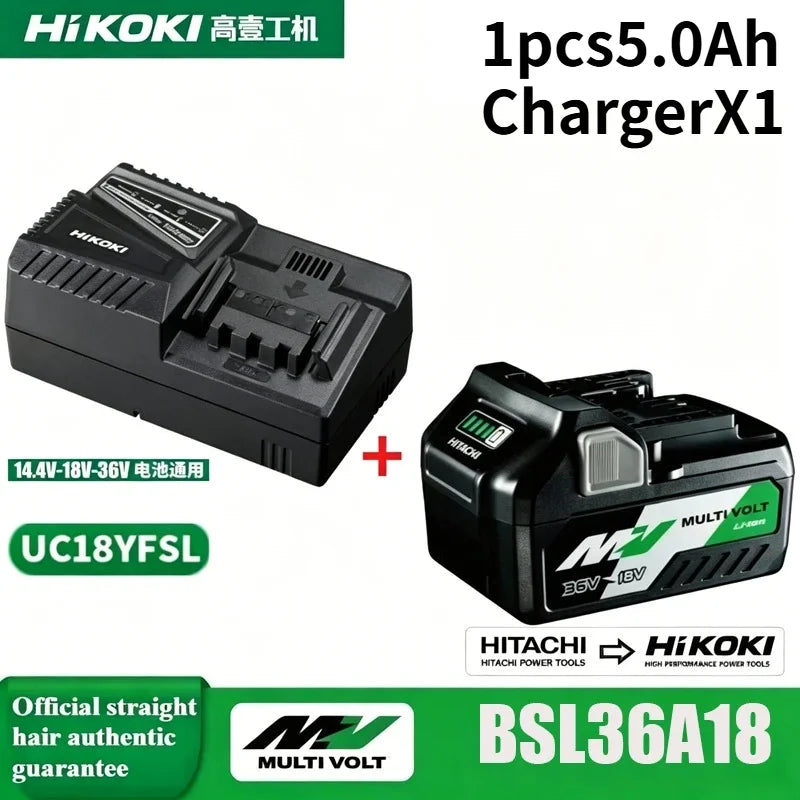 Hitachi HiKOKI 18V/36V 5.0Ah Lithium Battery BSL1840 BSL1850 Fit DS18DSL C18DSL High Power Long Runtime Power Tool Battery