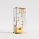 ZYY household advanced sense solid wood cat cage house balcony indoor panoramic glass cabinet