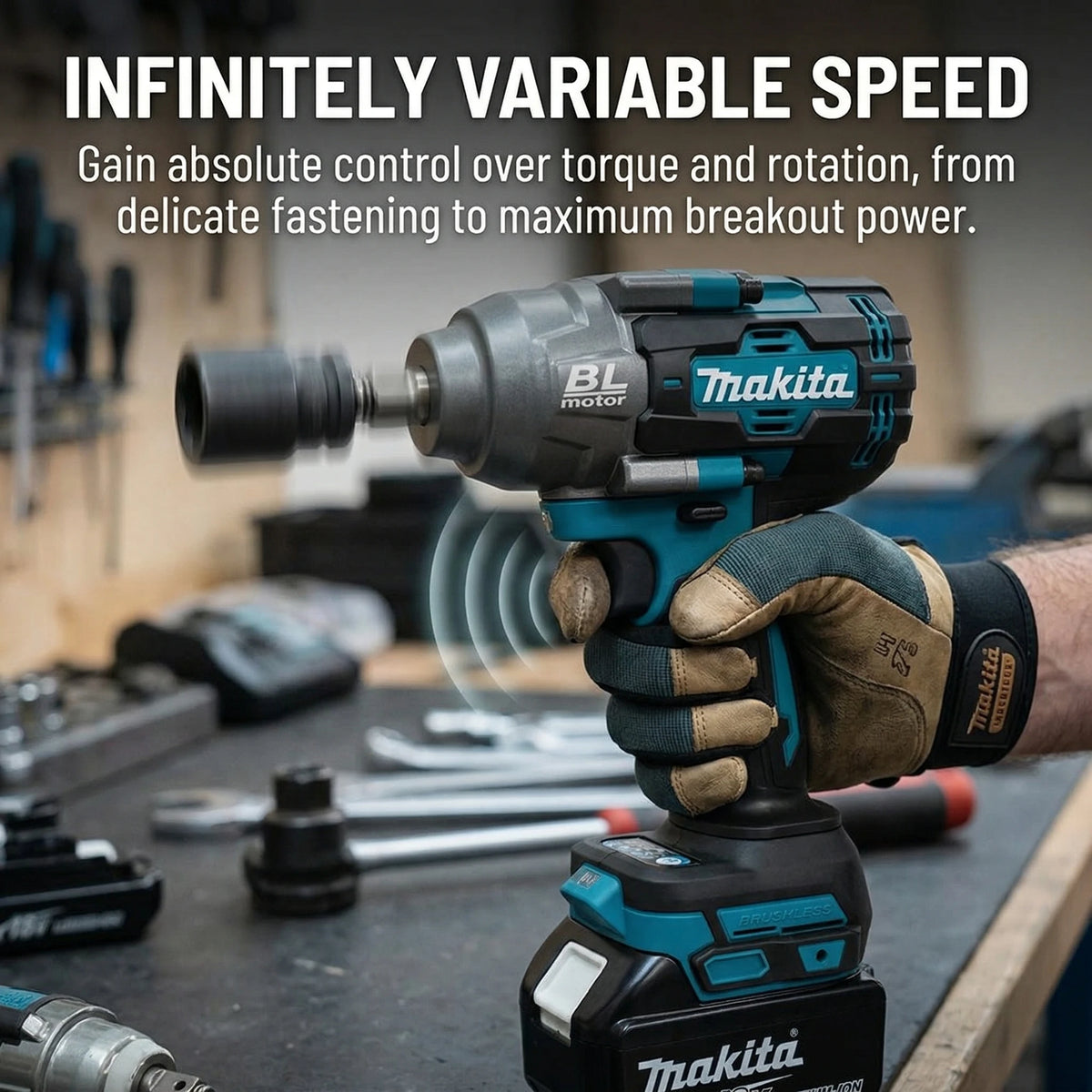 Makita Brushless 1000NM High Torque Impact Wrench 2000RPM Professional Heavy Duty Tool For Auto Repair Construction Work