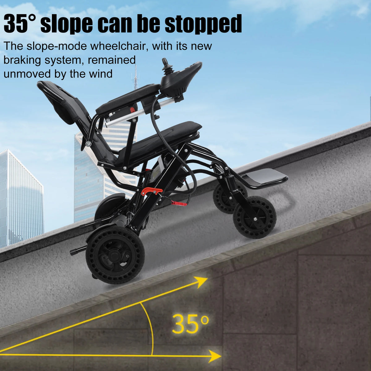 Walker Walking Aid, Electric Wheelchair,Lightweight Electric Wheelchair for Adults, Portable Wheelchair with 500W Motors,12 Mi