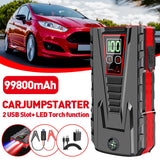 99800mAh Car Power Bank Portable Car Jump Starter Booster Charger 12V Starting Device Petrol Diesel Car Emergency Booster