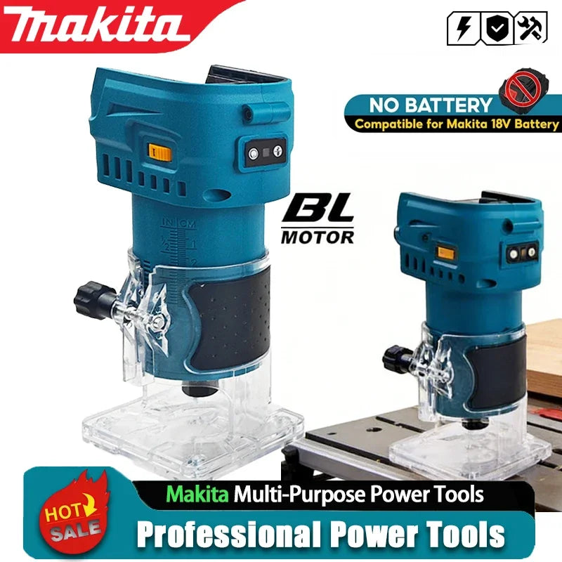 Makita Brushless Lithium Battery Woodworking Trimming Machine Household Rechargeable Electric Tool For DeWalt/Milwaukee