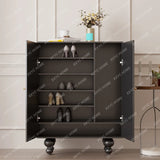 Modern simple household door-to-door solid wood storage shoe cabinet