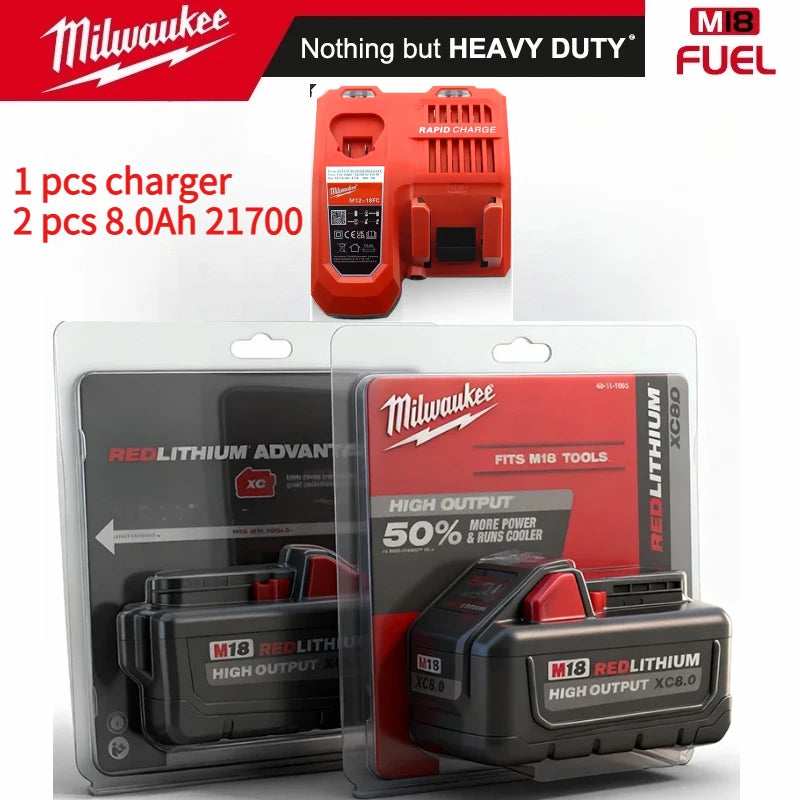 100% Original Milwaukee M18 XC 18V 8.0Ah, for Milwaukee Tools Rechargeable Battery 18V 48-11-2830 0730-20 21700 cell M18 Battery