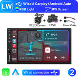 LEHX 7Inch Carplay Android Auto Player IPS Touch Screen HD Automotive Multimedia Car MP5 Player USB Bluetooth Card 2 Din Stereo