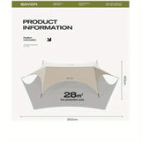 Outdoor camping blackout hexagonal canopy tent instant pop-up sunshade with table and chairs easy to set up for lazy campers