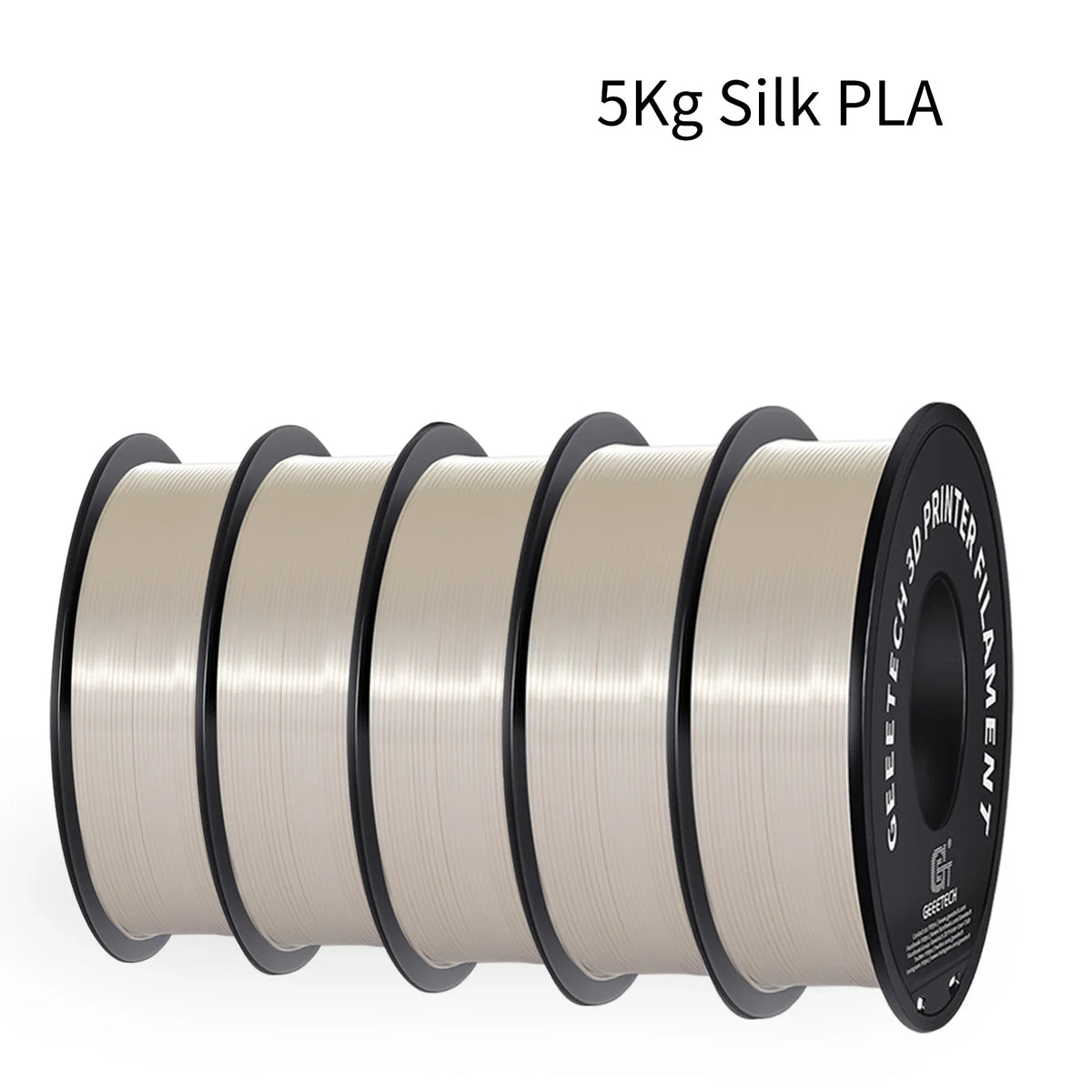 GEEETECH 5Rolls 3D Silk PLA Filament 1Kg/roll 1.75mm Spool Wire For 3D Printer Material,Safety, Vacuum packaging