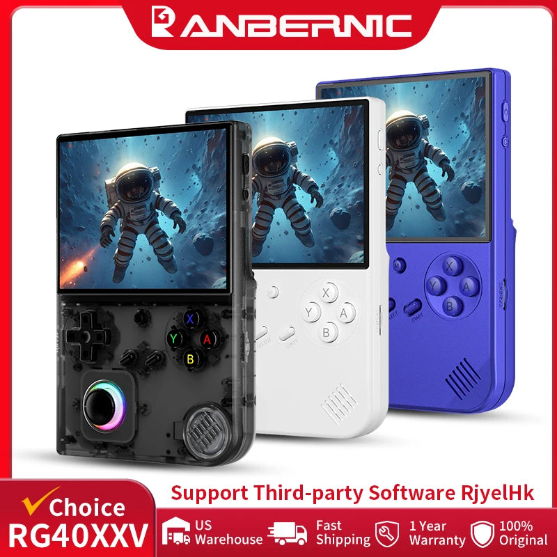 ANBERNIC RG40XXV Retro Handheld Game Console 4.0'' IPS Screen Linux 64-Bit RGB Joystick Players Supports WiFi Bluetooth HDMI Out