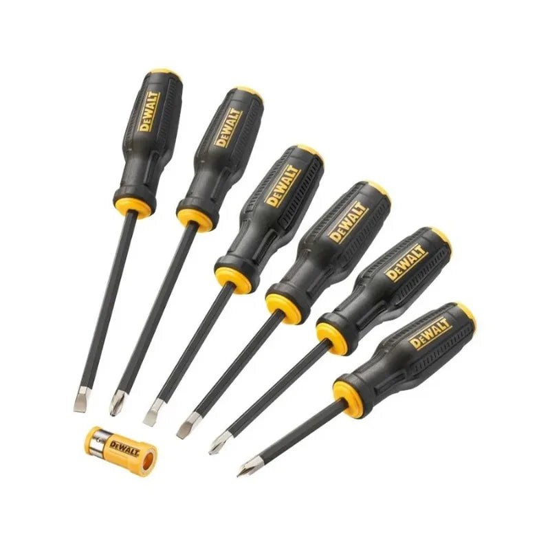 DEWALT DWHT62056-0 Magnetic Screwdriver Set (6Pcs): Magnetic Sleeve, Non-slip Handle, Phillips & Slotted