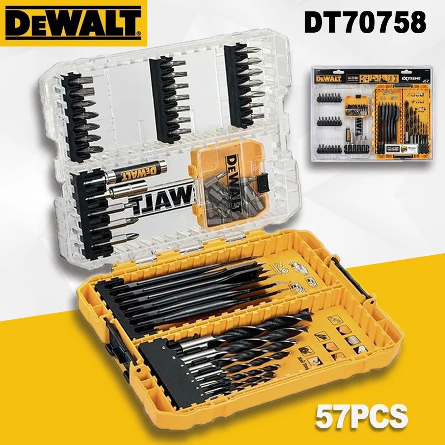 DEWALT 57Pcs Mixed Drill/Twist Drill Driver Bit Set Multi-function Electric Screwdriver Bits Power Tool Accessories DT70758-QZ