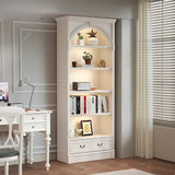 Retro arched free combination whole wall to living room cabinet bookcase