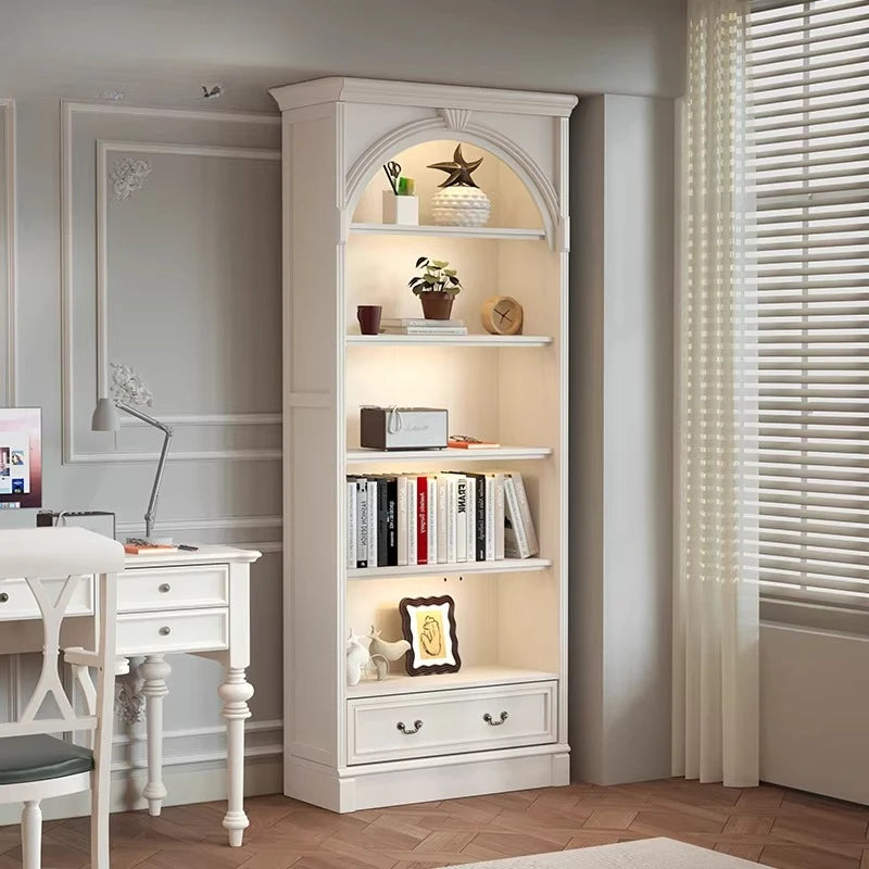 Retro arched free combination whole wall to living room cabinet bookcase