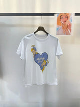 Summer New Women's Cute Patter Print T-Shirt Short Sleeve O-Neck Tee Top for Ladies