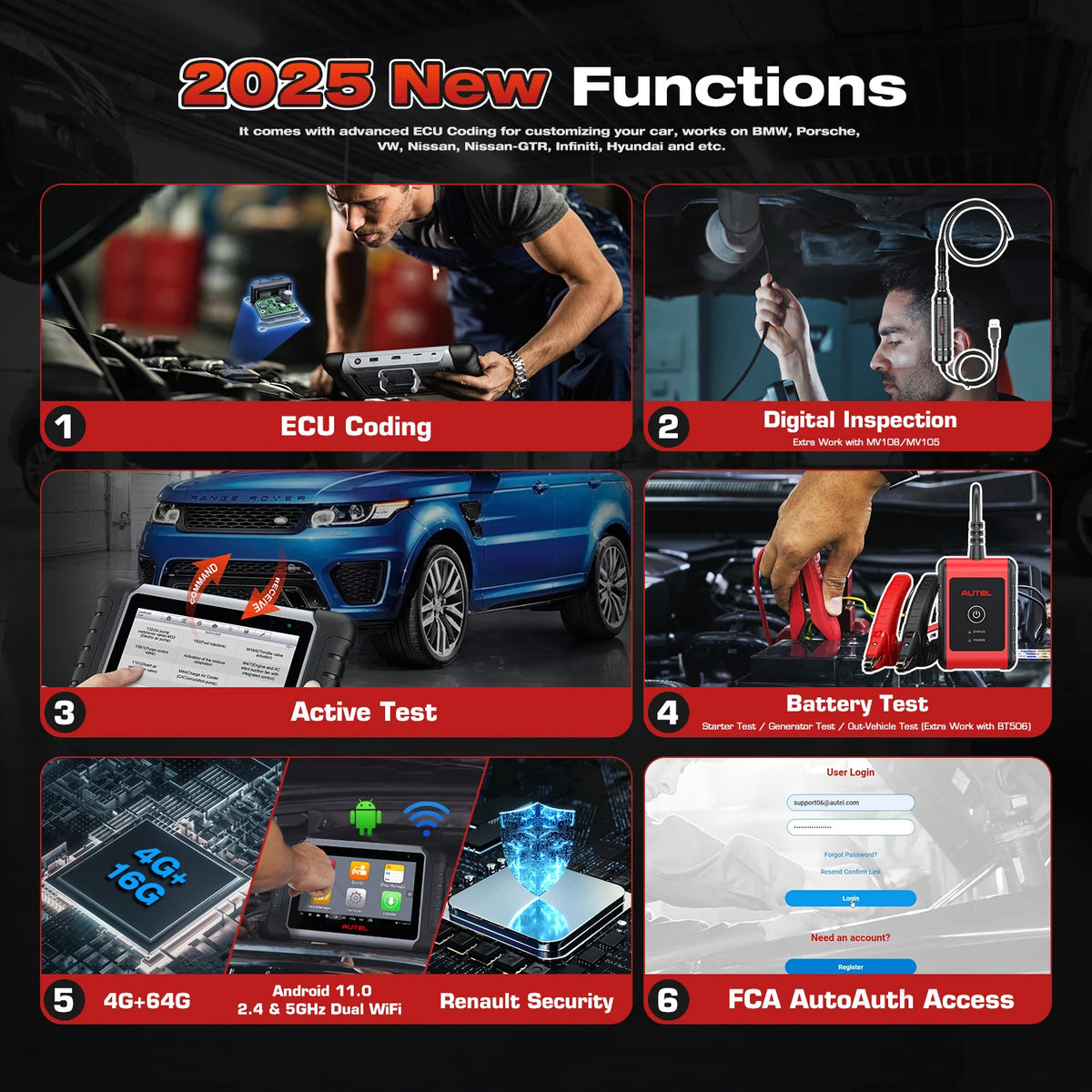 Autel MaxiPRO MP808BT Pro OBD2 Car Diagnostic Tool ECU Coding Refresh Hidden 38+ Service & VAG Guided Upgrade of DS808 MP808S