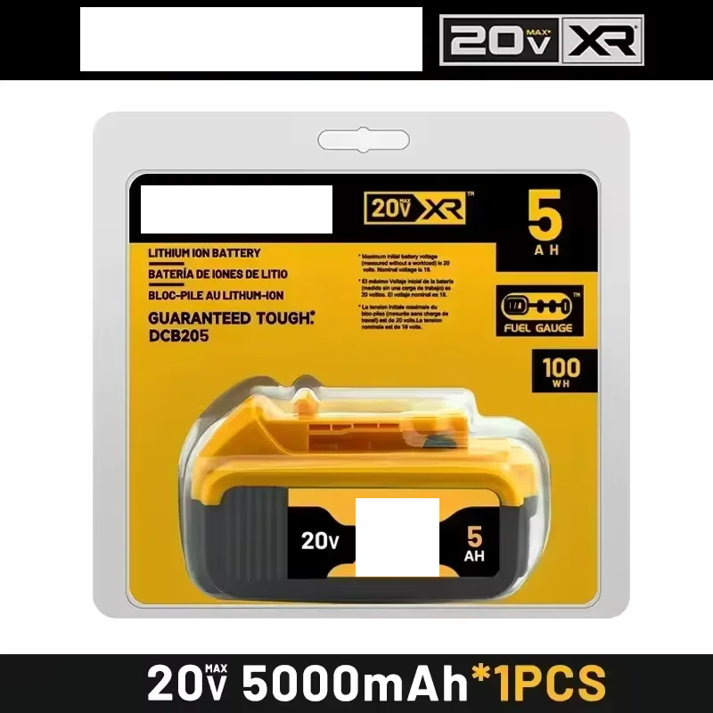 100% Original 20V 5.0Ah MAX Battery Power Tool Replacement for DeWalt DCB184 DCB181 DCB182 DCB200 20V 5A 6A 18Volt 20v Battery.