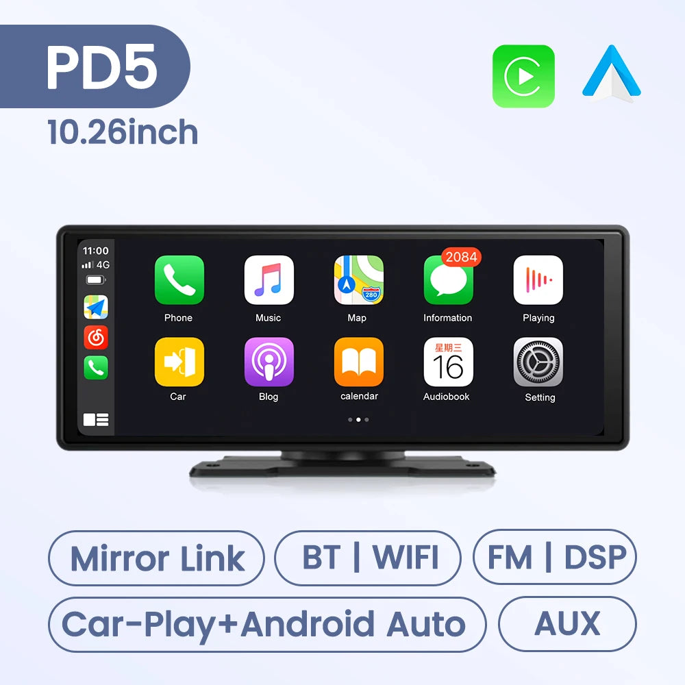 MEKEDE Central Control 10.26 Inch Universal Multimedia Player Carplay Android Auto Car Radio Touch Screen Navigation WIFI FM AUX