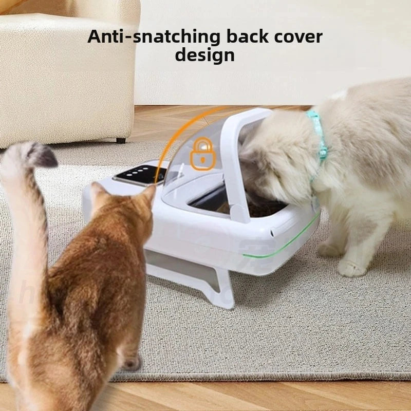Microchip Pet Feeder, Automatic Cat Feeder with Infrared Sensor, Timed Feeder for Multiple Cats, Anti-Sneak Eating