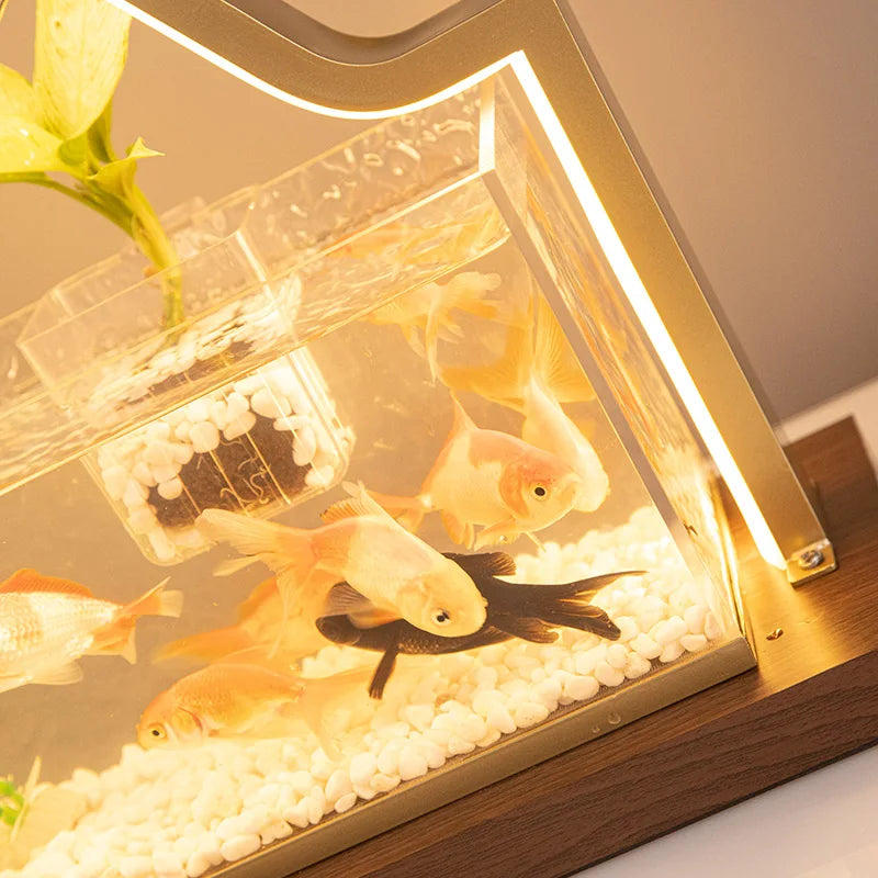 Fish tank landscaping ornament circulating water desktop landscape decoration company front desk living room TV cabinet next to