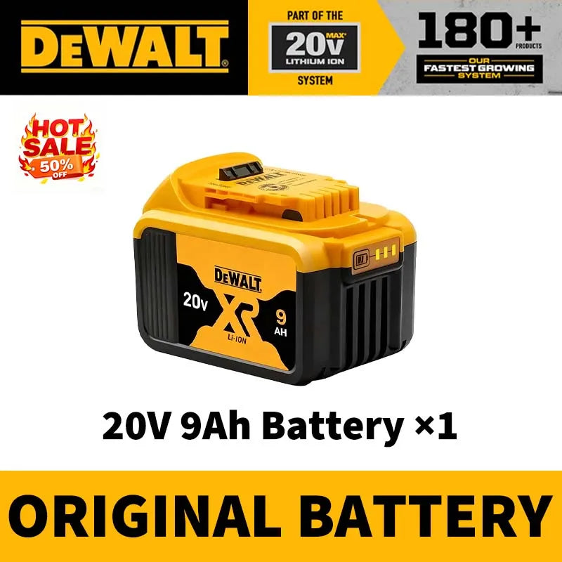 100% Original Dewalt 20V Battery 2AH 9AH Li-Ion Replacement Battery Charger Combo DCB202 DCB609 DCB209 DCB206 Power Tool Battery