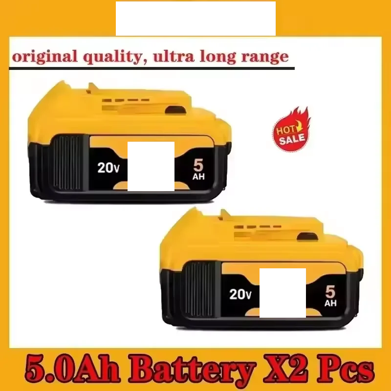 100% Original 20V 5.0Ah MAX Battery Power Tool Replacement for DeWalt DCB184 DCB181 DCB182 DCB200 20V 5A 6A 18Volt 20v Battery.