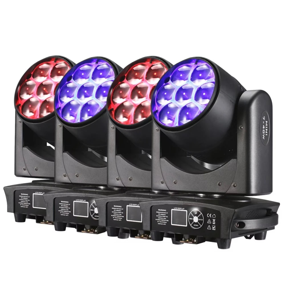 4PZ/Lyre Sharpy LED Beam + Wash 7x40W 4 in1 RGBW Zoom testa mobile DMX per NightClub Dj Disco Party Bar Stage Lighting Equipment