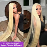 613 Blonde Straight Hd Transparent 13x6 Lace Frontal Wig 30 Inch 13x4 Brazilian Straight Human Hair Wig For Women