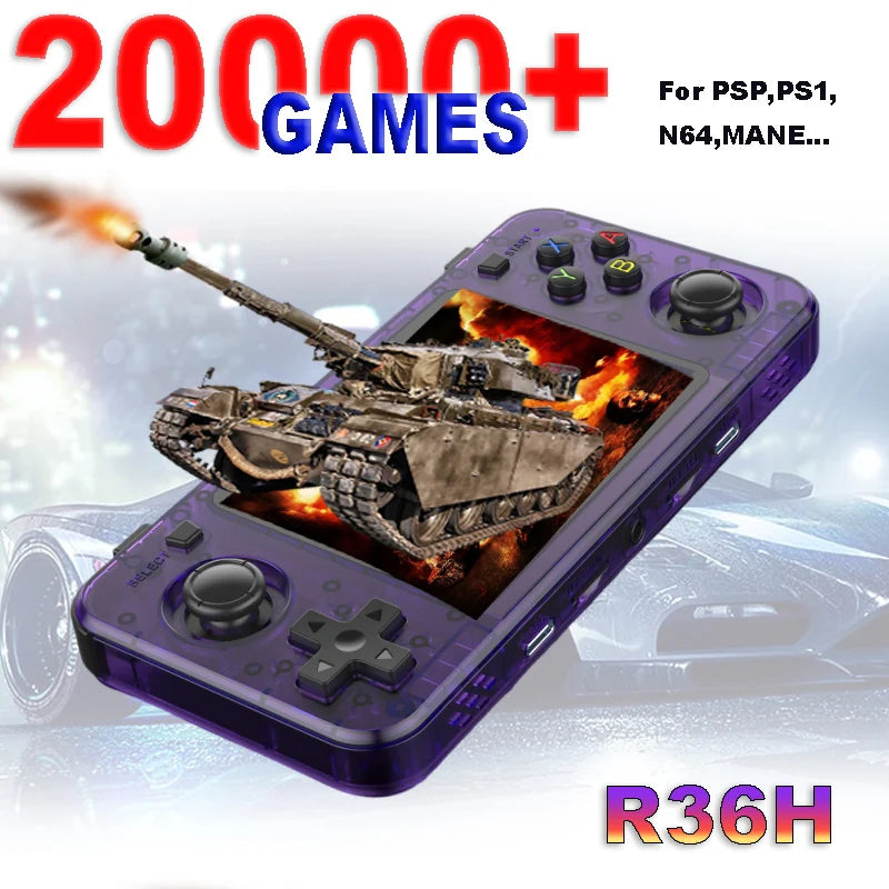 R36H Retro Game Console Handheld Video 3.5 Inch IPS Screen 20000+ Games Portable Pocket Player Horizontal R36S Arkos System