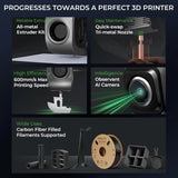 Creality K1C 3D Printer 600mm/s Auto Leveling Robust Direct Extruder Tri-Metal Nozzle 300°C Printing with AI Camera K1 3D Printe