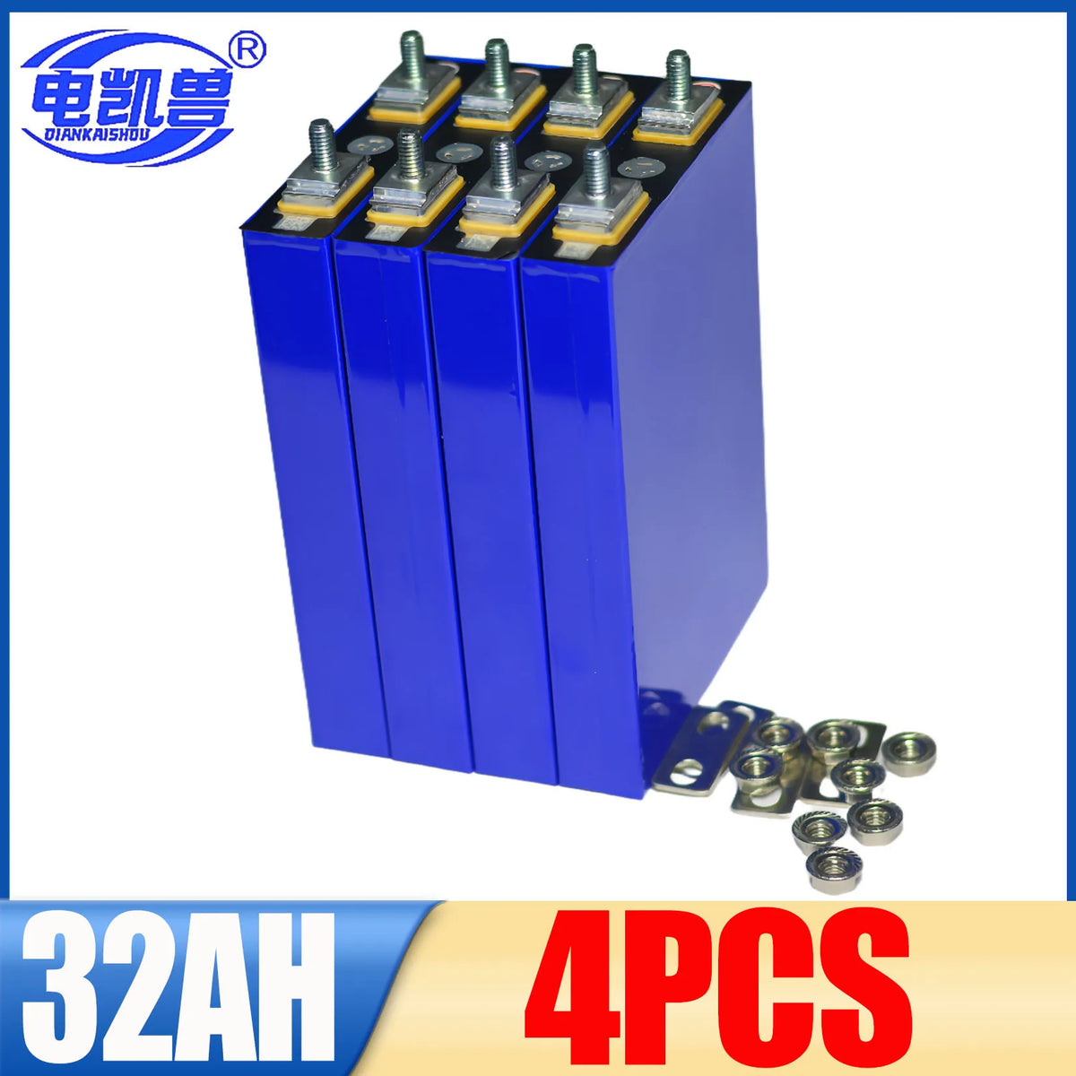 New Grade A LiFePO4 3.2V 32Ah Lithium Iron Phosphate Battery DIY 12V 24V 48V Motorcycle Motor Modification and Charging Battery