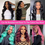 260% Density 13x6 Body Wave Lace Front Wigs Human Hair Pre Plucked 13x4