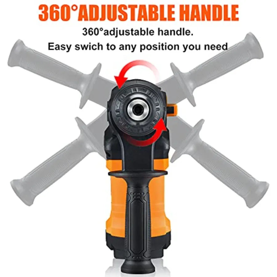 1-1/4 Inch SDS-Plus 13 Amp Rotary Hammer Drill with Heavy Duty Safety Clutch 3 Function Operation Advanced Vibration