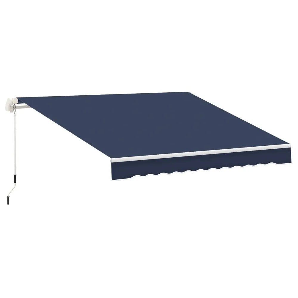 10' X 8' Retractable Awning, Patio Awnings, Sunshade Shelter W/Manual Crank Handle, Customized