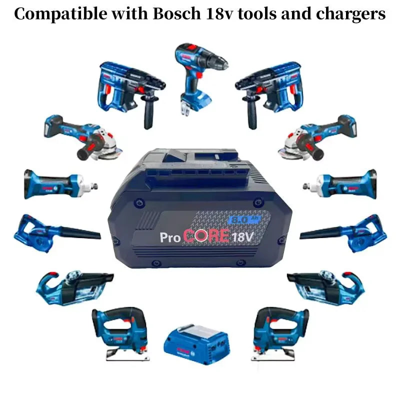 18V 21700 Rechargeable Battery 18V 8.0AH/12.0AH High-Power Suitable for Bosch Tools BAT609 BAT618 GBA18V 21700