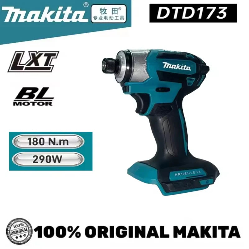 Makita DTD173 18V Cordless Impact Driver 180 N.m Brushless Electric Drill Screwdriver LED Light Multi-function Household To