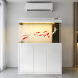 All-in-One AquariumNew Ultra-Clear Modern Luxury Glass Arowana Fish Tank Smart Touch Control Cabinet Aquarium LED Light Bottom F