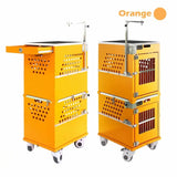 Stackable Lockable Aluminum Two Berth Double Decker Dog Show Cage Set Trolley Grooming Arm Drawer Button