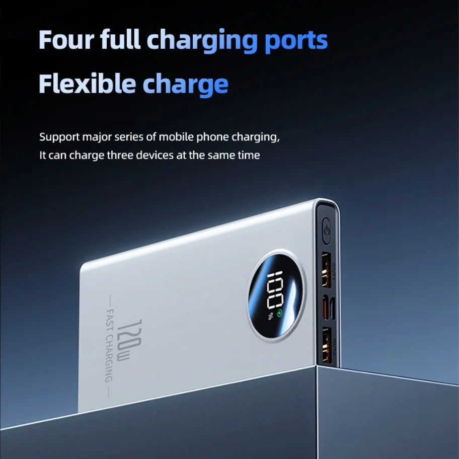 120W 80000mah Power BankSuper Fast Charging Ultralarge Capacity For Mobile Power External Battery For Iphone Xiaomi Samsung