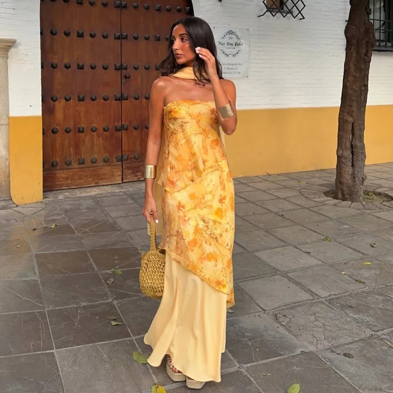 Square Neck Sleeveless Tank Tiered Ruffle Skirt Two Piece Set Bodycon Fitted 2026 Summer Women Outfit Casual Chic Lady Conjunto