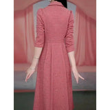 Western-style Women's Dress 2026 Spring Autumn Female Fashion New Temperament Long-sleeved Dresses Korean Shrinking Slim Dress.