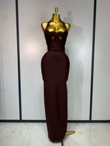 Women Halter Neck Sexy Cut Out Backless Bandage Long Dress Celebrity Elegant Evening Party Luxury Birthday Nightclub Dress