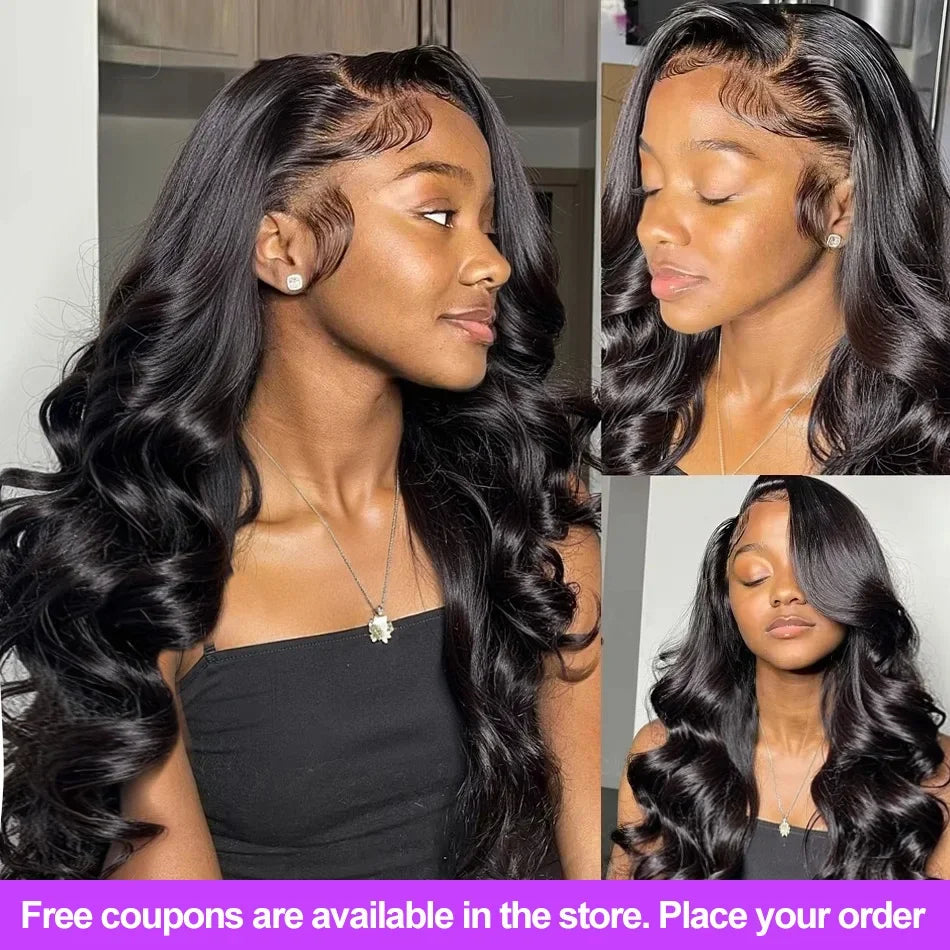 250 Density 40 42 Inch Body Wave Human Hair 13x4 HD Transparent Lace