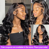 250 Density 40 42 Inch Body Wave Human Hair 13x4 HD Transparent Lace