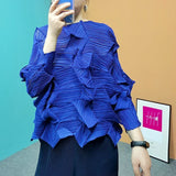 Many Color Casual Pleated T-shirt Women Irregular Design Loose Solid Color Pullover Tops Versatile 2025 New AL8161