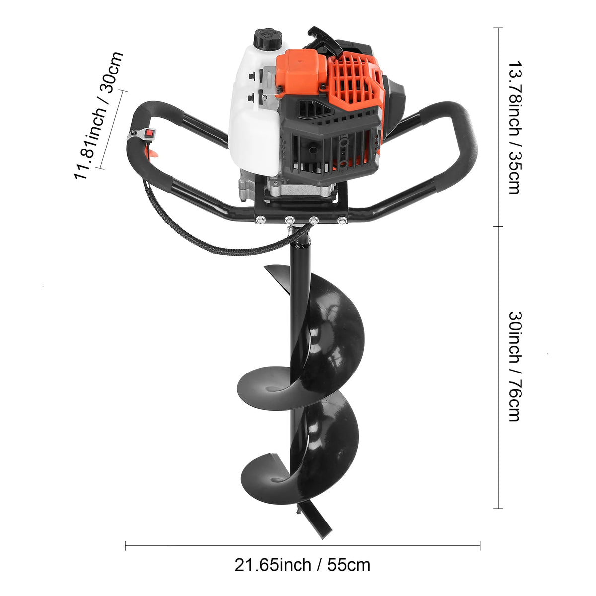SucceBuy Fuel-powered Auger  Post Hole Digger Gas Powered Earth Auger Borer Ground Petrol Earth Auger Post 52cc/43cc Hole Digger