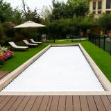 Automatic PC Pool Cover Fully Enclosed Safety, Waterproof Retractable Insulated Slatted Swimming Pool Protection Cover Outdoor